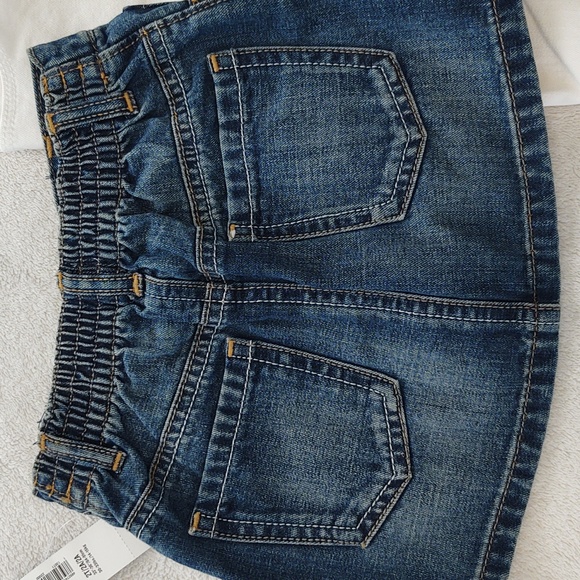 NWT baby Gap white stretch 2T denim bottoms & NWT old Navy 5 pocket skirt - Picture 5 of 13